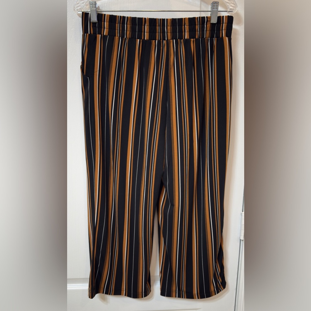 Maurice’s Dress Elasticized Striped Black and Brown Women's Jumpsuit Medium - Picture 2 of 6